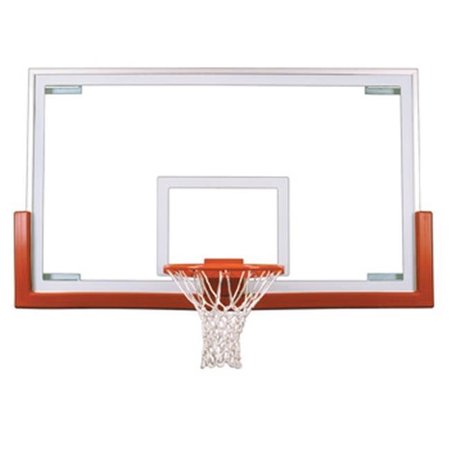 NEWALTHLETE FT234 Tempered Glass 42 X 72 in. Official Glass Backboard; Brick Red NE641180